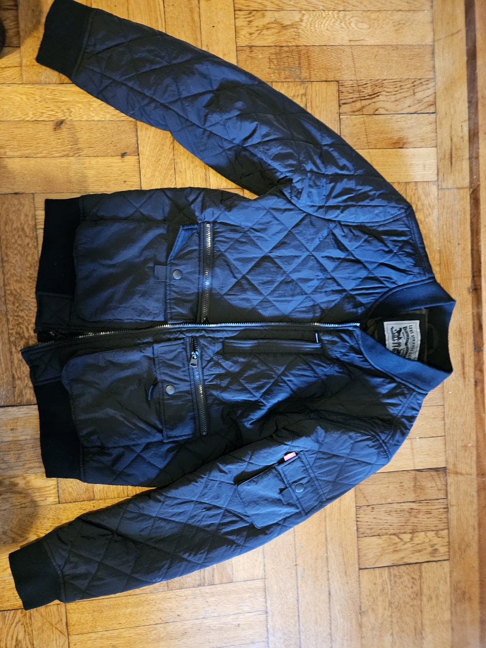 Levis Quilted Bomber Jacket - Black